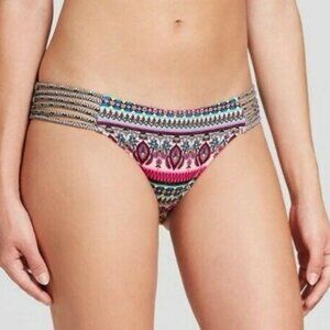 Shade & Shore Boho Strappy Hipster Colorful Bikini Bottom L
